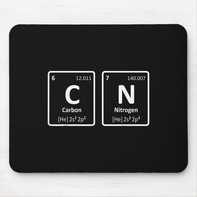 Carbon Nitrogen 67 Funny C N Periodic Table Elemen Mouse Pad (Front)