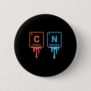 Carbon Nitrogen Science Design Fun Chemistry Lover 2 Inch Round Button