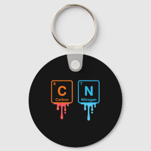 Carbon Nitrogen Science Design Fun Chemistry Lover Keychain