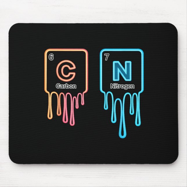 Carbon Nitrogen Science Design Fun Chemistry Lover Mouse Pad (Front)