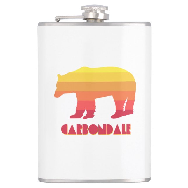 Carbondale Colorado Rainbow Bear Hip Flask (Front)