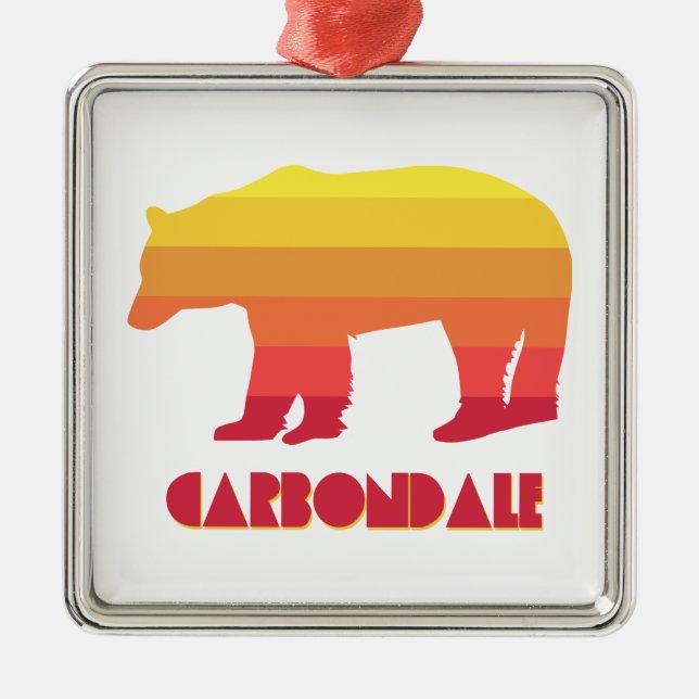Carbondale Colorado Rainbow Bear Metal Ornament (Front)
