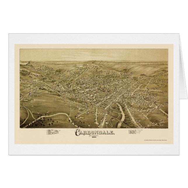 Carbondale, PA Panoramic Map - 1890 (Front Horizontal)