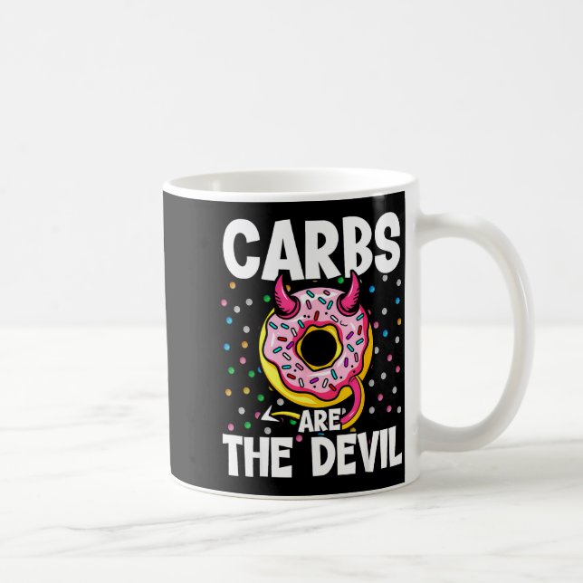 Carbs Are The Devil Funny Donut Diet New Year's Re Coffee Mug (Right)