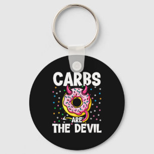 Carbs Are The Devil Funny Donut Diet New Year's Re Keychain