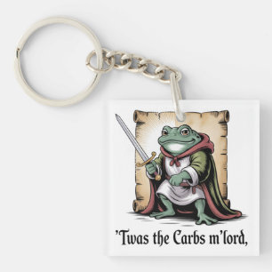 Carbs Got Me M’lord Funny Fantasy Frog Keychain