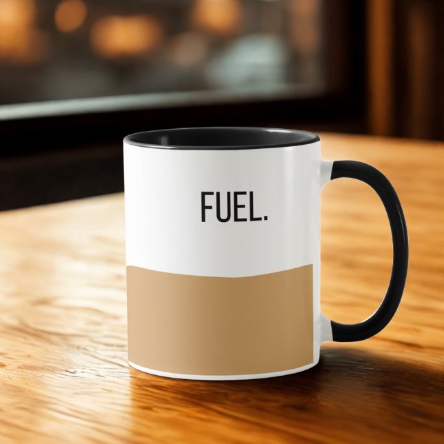 CARBURANT. Café Mug - Amusant minimaliste moderne (Créateur téléchargé)