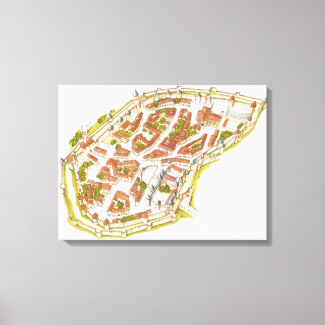 Carcassonne France. Aerial view Canvas Print (Front)