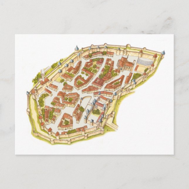 Carcassonne France. Aerial view Postcard (Front)