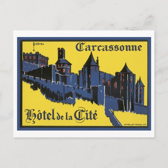 Carcassonne Hotel de la Cite Postcard (Front)