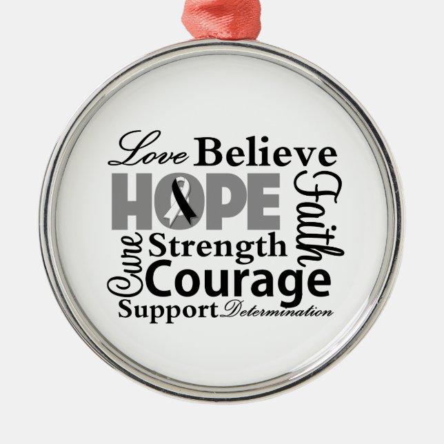 Carcinoid Cancer Collage of Hope Metal Ornament (Front)