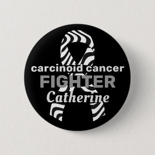 Carcinoid Cancer Ribbon Black Button