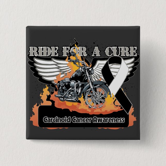 Carcinoid Cancer Ride For a Cur 2 Inch Square Button (Front)