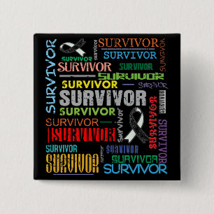 Carcinoid Cancer Survivor Collage.png 2 Inch Square Button
