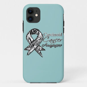 Carcinoid Cancer Zebra-Striped Awareness Ribbon iPhone 11 Case