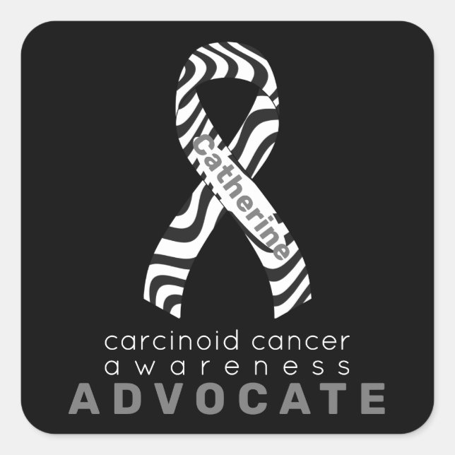 Carcinoïde Cancer Advocate Sticker Carré noir (Devant)