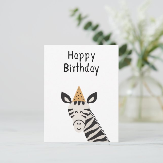 Card (10.8 x 14.2 cm) - Zebra (Standing Front)