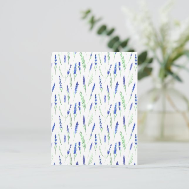 Card (10.8cm x 14.2cm) - Lavender Pattern (Standing Front)