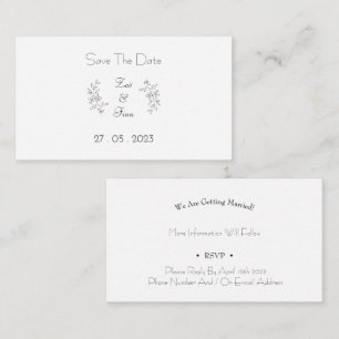 Card (8.9 x 5.1 cm) Save The Date