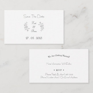 Card (8.9 x 5.1 cm) Save The Date