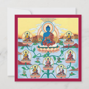 CARD 8 Medicine Buddhas -square card with envelope