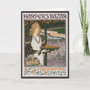 Card: Art Nouveau - L.Rhead - Thanksgiving Holiday Card