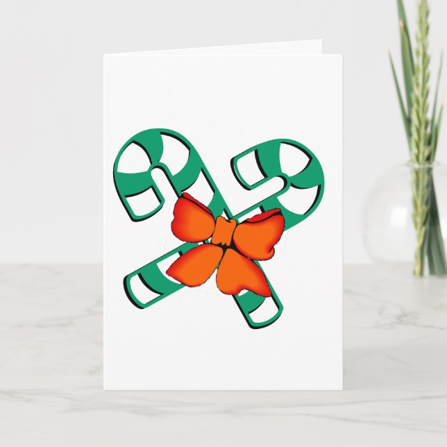 Card - Candy Canes and Bow (Front)