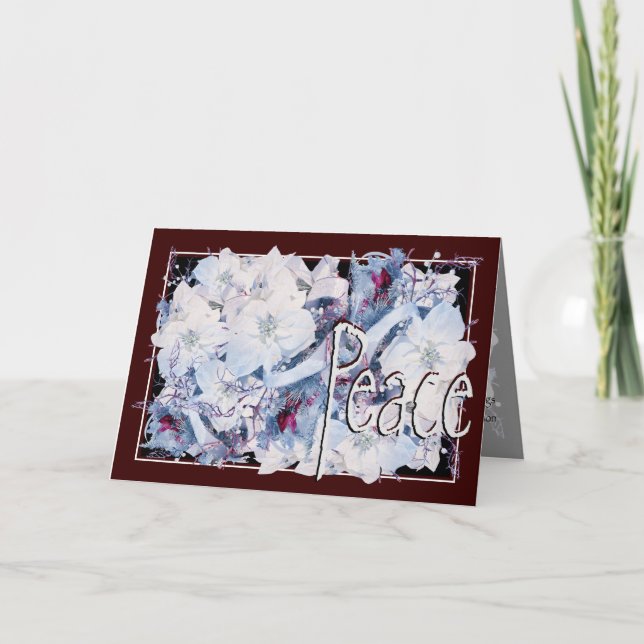 Card, Christmas, New Year, Holiday - Poinsettia (Front)