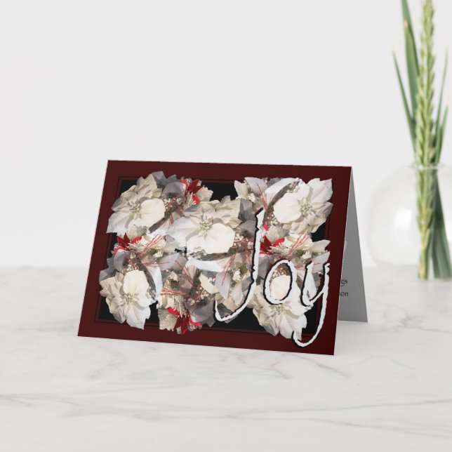 Card, Christmas, New Year - Poinsettia Card (Front)