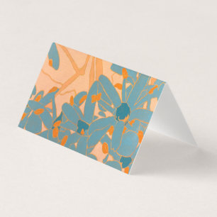 Card Contemporary Leaf Design in Peach