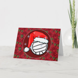 Card - Decorative Santa Volleyball