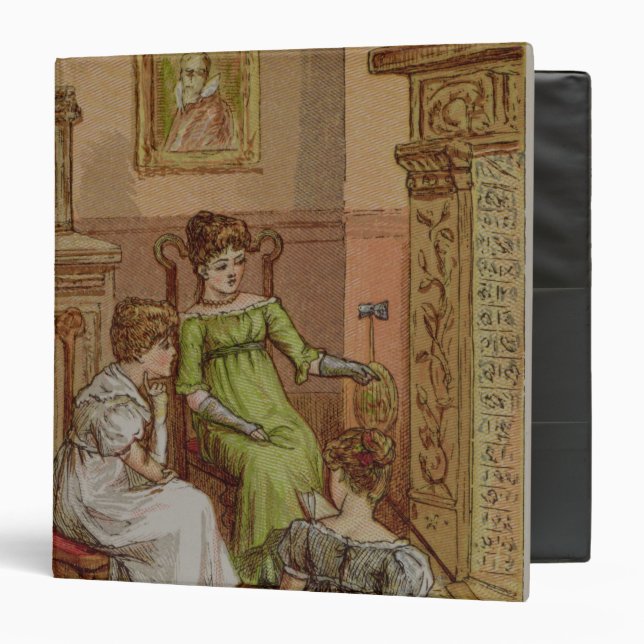 Card depicting a fireside scene binder (Front/Inside)