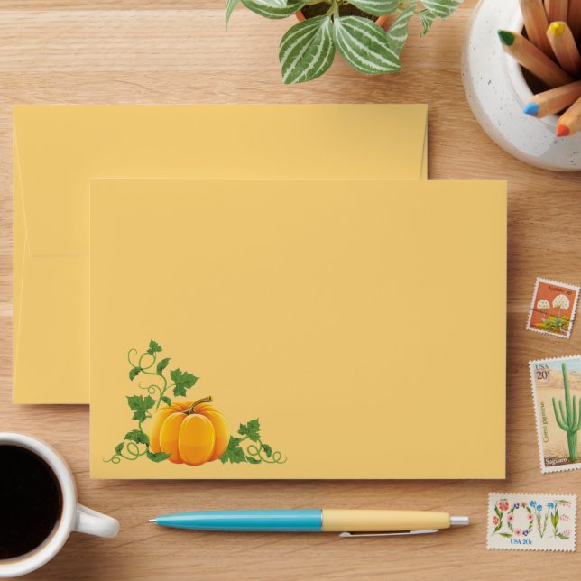 Card Envelope Autumn Pumpkin (Desk)