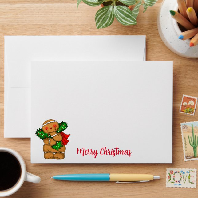 Card Envelope Gingerbread Person (Desk)