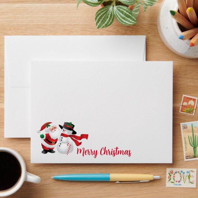 Card Envelope Santa & Snowman (Desk)