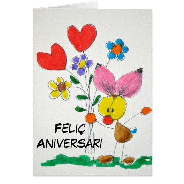 Card “Feliç aniversari " (Front)
