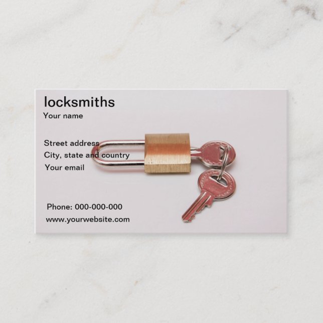 card for locksmiths (Front)