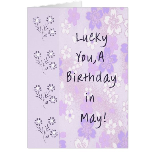 Card for May Birthday in Lavender
