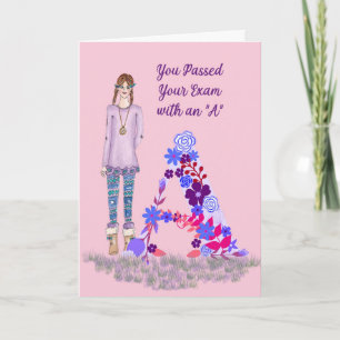 Card for Passed Exam with an "A"