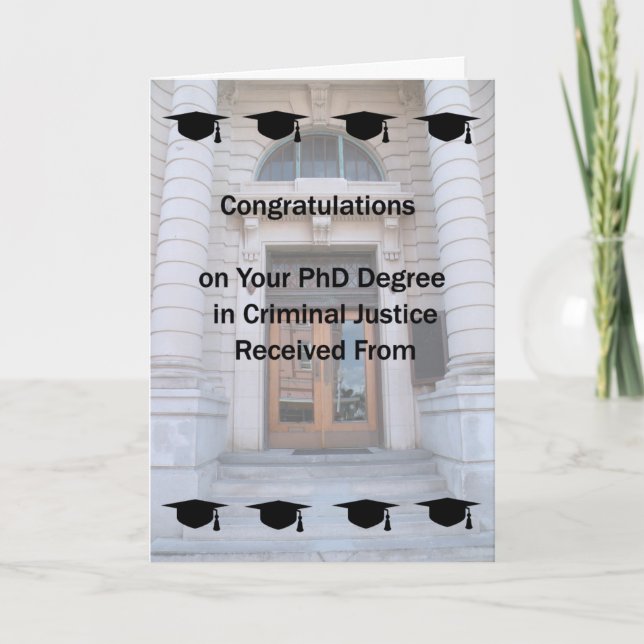 Card for PhD in Criminal Justice (Front)