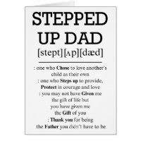 Card for Step Dad, Stepped Up Dad