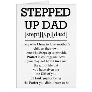 Card for Step Dad, Stepped Up Dad
