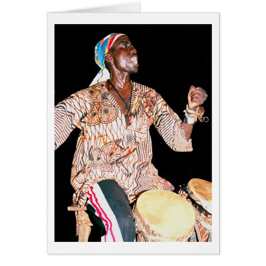 Card, "Gambian Drummer, Banjul, The Gambia" Card