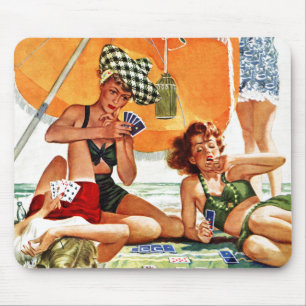 Card Game at the Beach by Alex Ross Mouse Pad