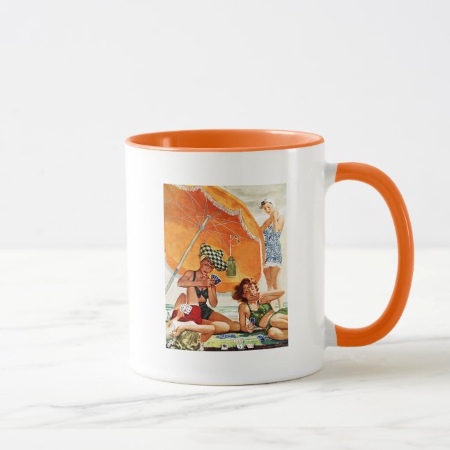 Card Game at the Beach by Alex Ross Mug (Right)
