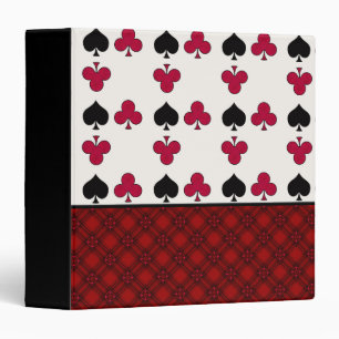 Card game, poker, table cards, red and black binder
