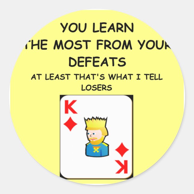 card games classic round sticker (Front)