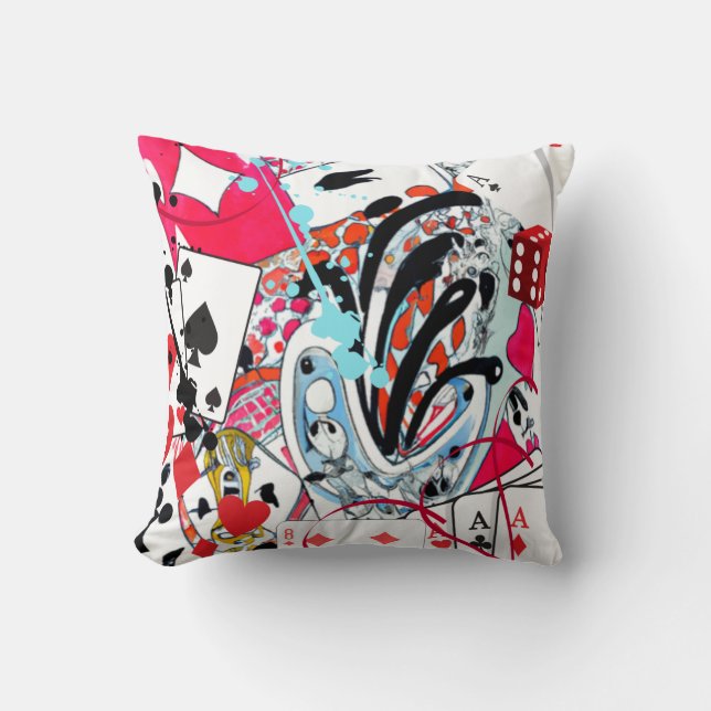 Card Games Collection Throw Pillow (Front)