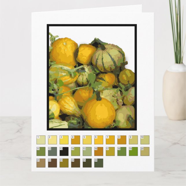 Card – Gourd Harvest Paint by Number.. (Front)