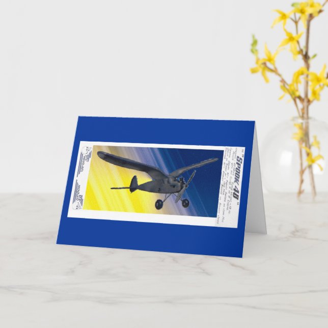 Card - Greeting - Model Airplane (Yellow Flower)